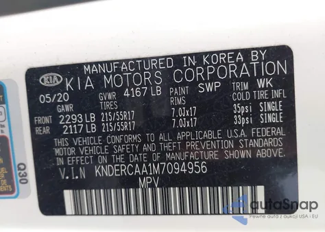 2021 Kia Seltos Ex из США, поврежденный, VIN KNDERCAA1M7094956